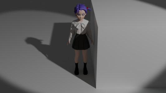 環境光があるので建物の影の中でも姿が見える