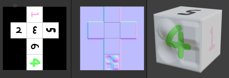 サイコロにノーマルマップを適用