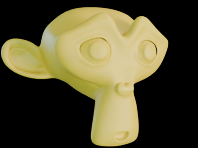 ベタ塗りの黄色いサル