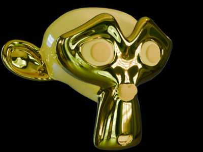 ラフネスとメタリックで質感の調整をした黄色いサル