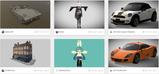 Sketchfab利用画面