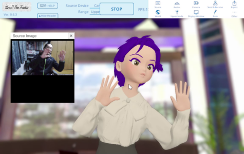 WEBカメラを通して自分の動きをモデルに転送する様子