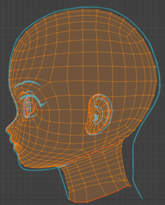 線画に沿ってメッシュを変形させていく